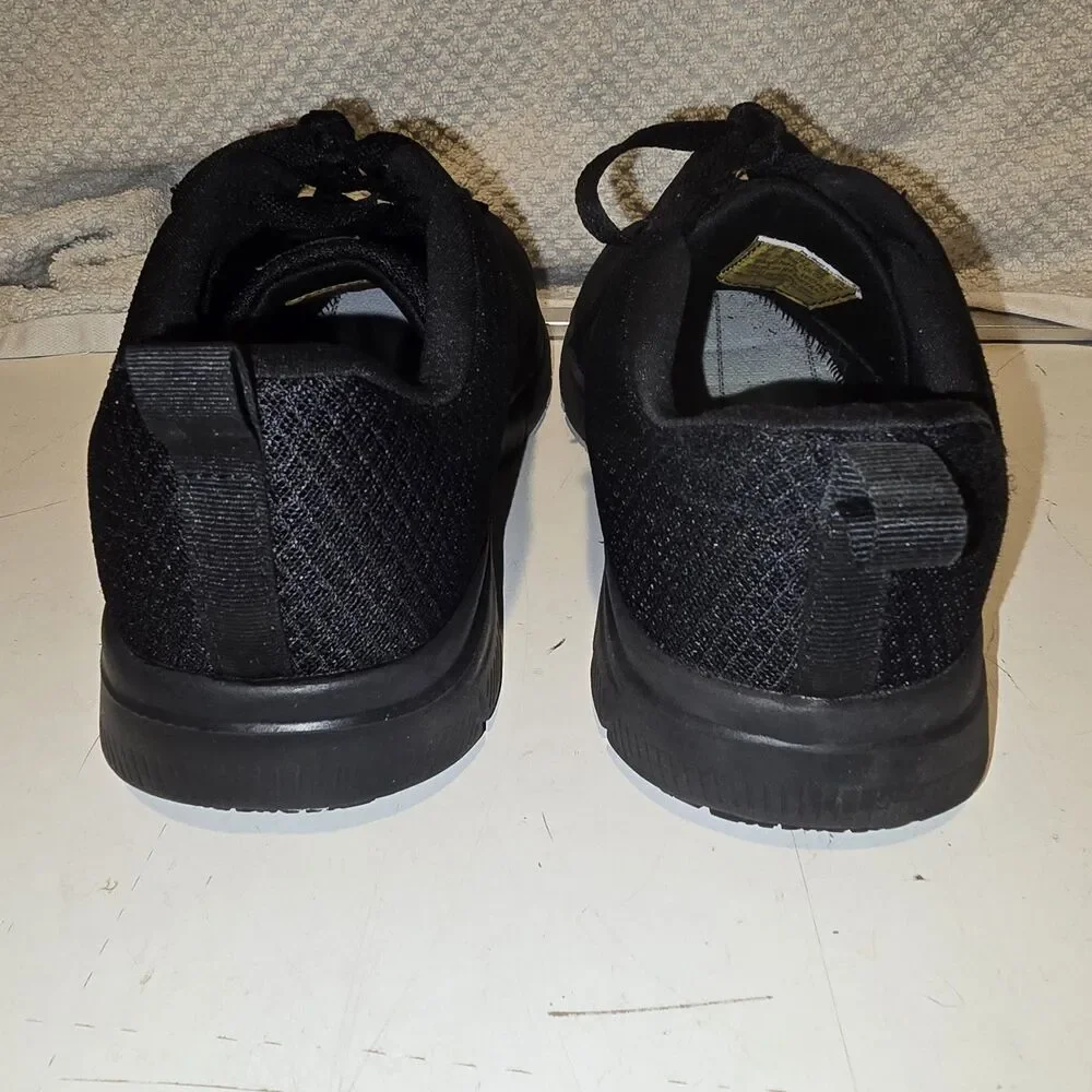 Skechers Flex Advantage SR Shoes Mens Size 7 Black Slip Resistant No Insole